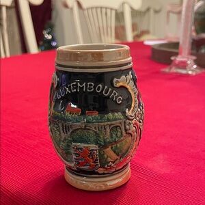 Luxembourg Ceramic Beer Stein - Multicolor